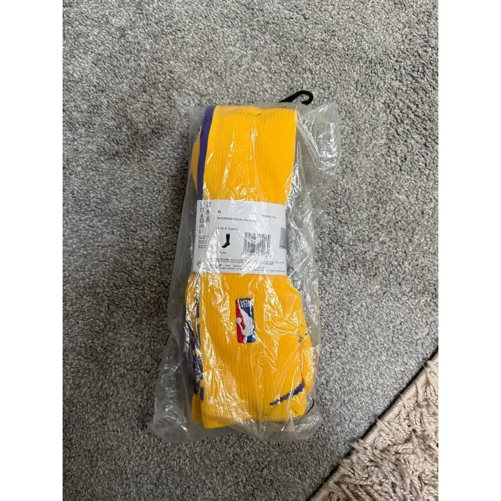 Nike NBA Knee High Lakers basketball socks in Yellow and Purple size XL - NEW